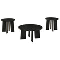 Strouse 47-inch Round Wood End Table & Coffee Table Set Black