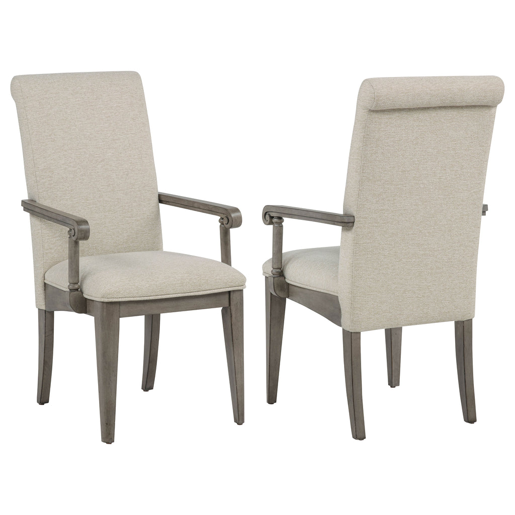 Cresswell Upholstered Dining Arm Chair Tan (Set of 2)