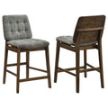 Redbridge Upholstered Counter Chair Grey and Walnut (Set of 2)