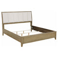Granada Upholstered Panel Bed Natural Pine — Brown King