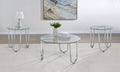 Beller 3-piece Round Tempered Glass Top Coffee Table Set Chrome