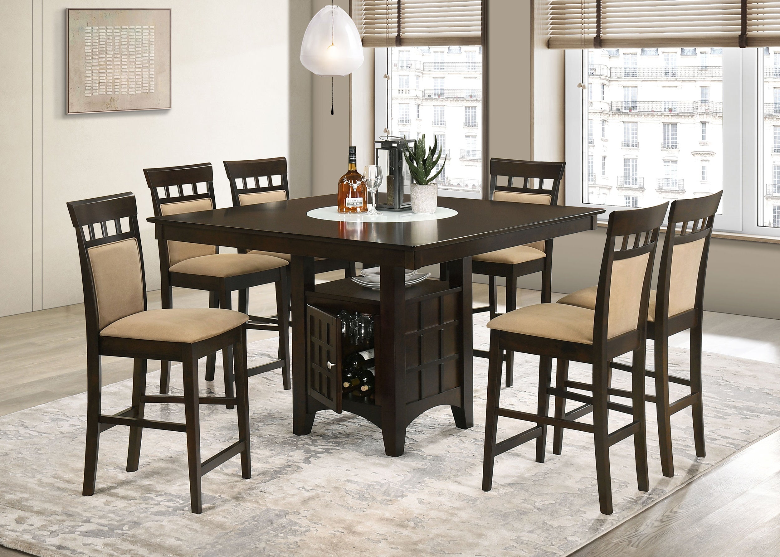 Gabriel 7-piece Square Counter Height Dining Set Cappuccino