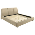 Mokena 46-inch Upholstered Platform Bed Brown — Brown King
