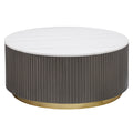 Jason Round White Marble Top Coffee Table Charcoal