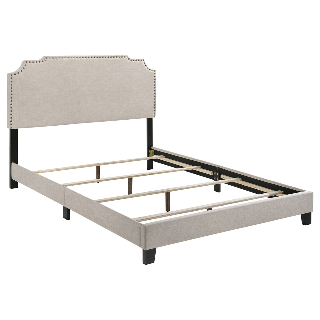 Tamarac Upholstered Panel Bed Beige — Beige Full