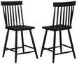 Andrews Windsor Counter Height Dining Side Chair Black (Set of 2)