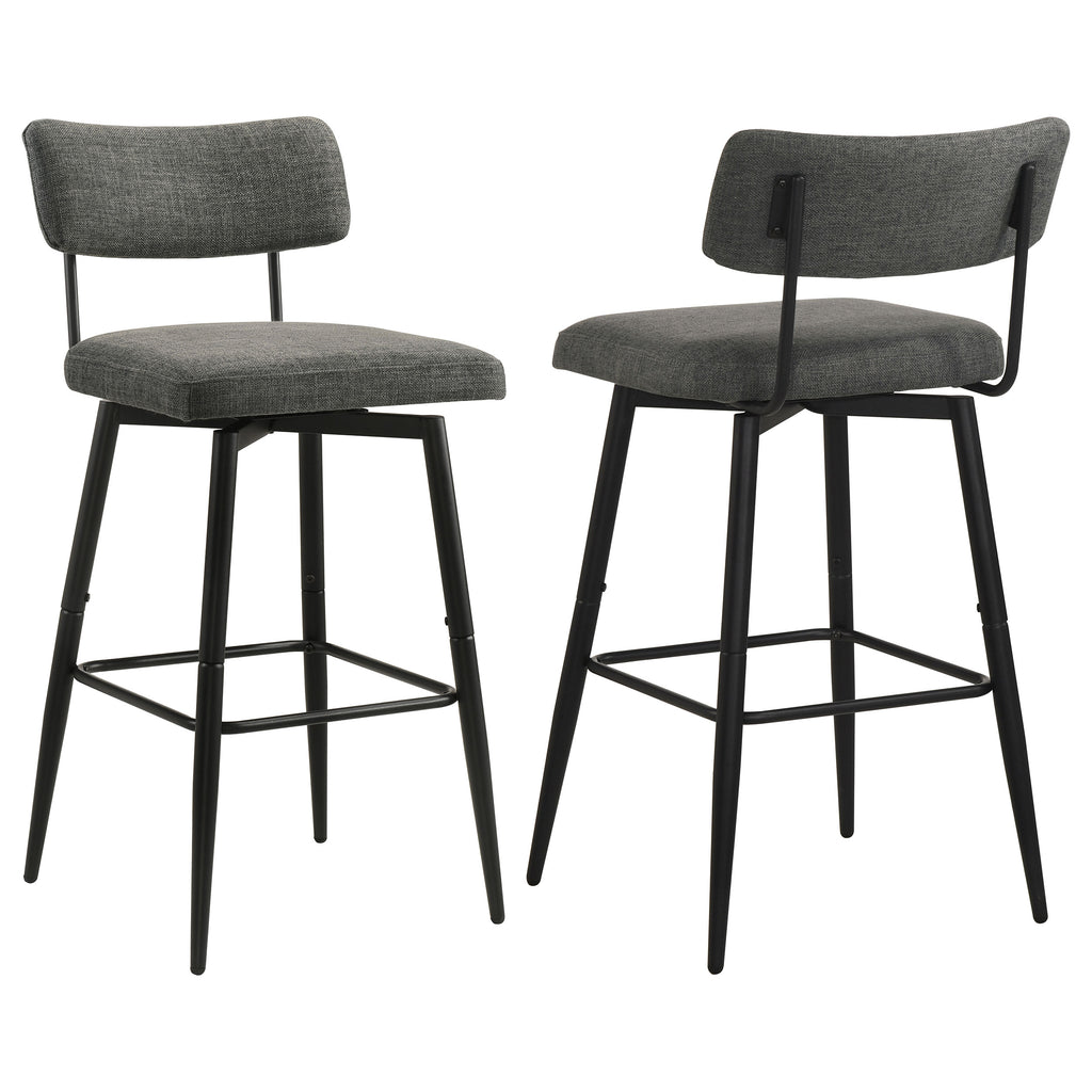 Levine Fabric Upholstered Swivel Bar Chair Grey (Set of 2)
