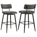 Levine Fabric Upholstered Swivel Bar Chair Grey (Set of 2)