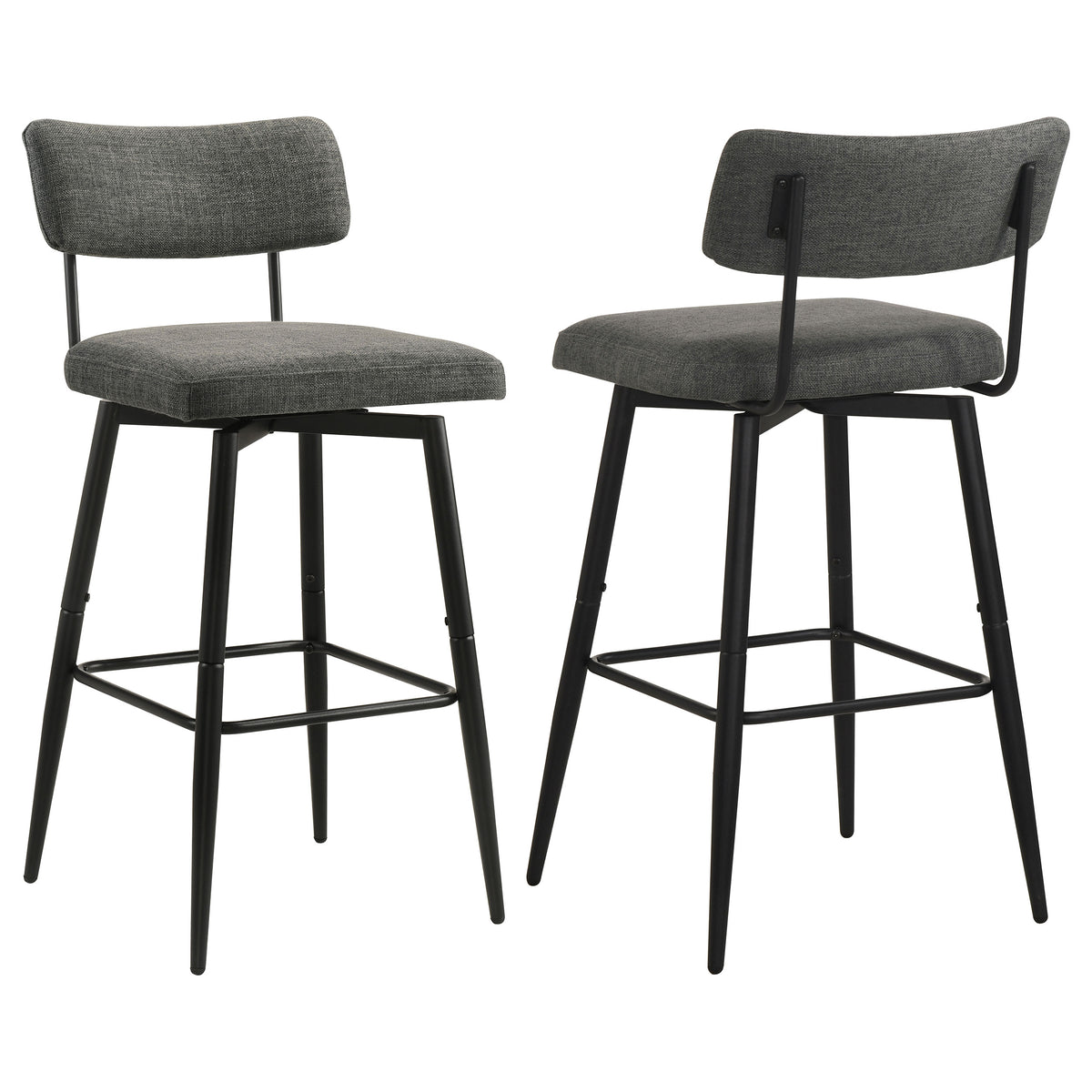 Levine Fabric Upholstered Swivel Bar Chair Grey (Set of 2)
