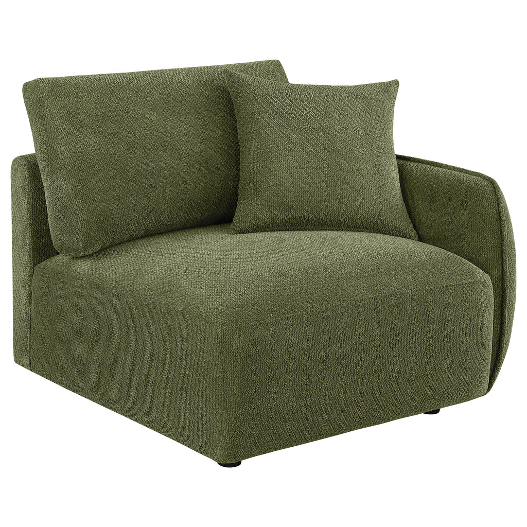 Elysia Fabric Upholstered Modular RAF Chair Green