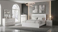 Viana 5-Piece Touch-Control LED Queen Bedroom Set White High Gloss