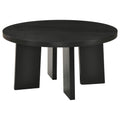 Strouse 47-inch Round Wood Coffee Table Black