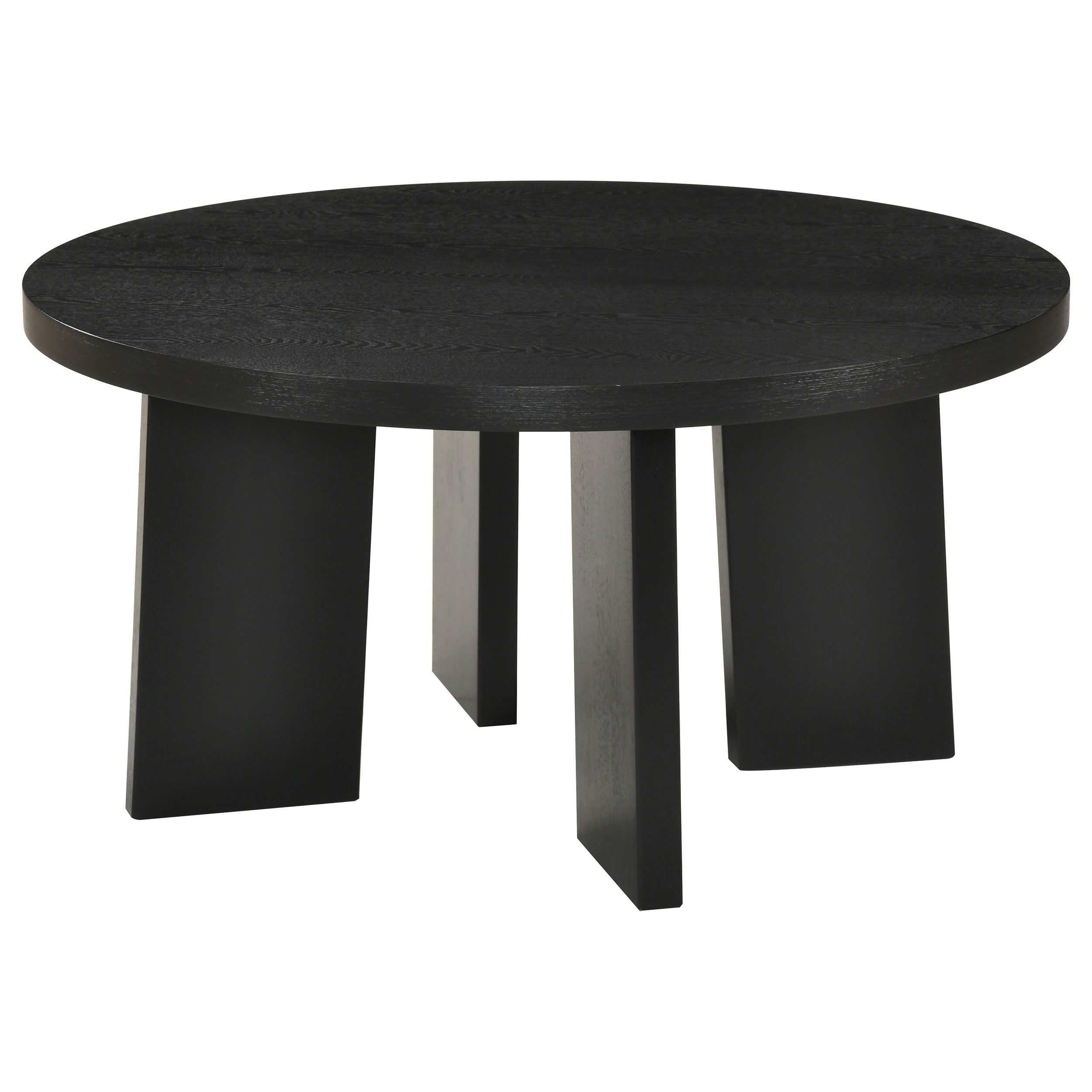 Strouse 47-inch Round Wood Coffee Table Black