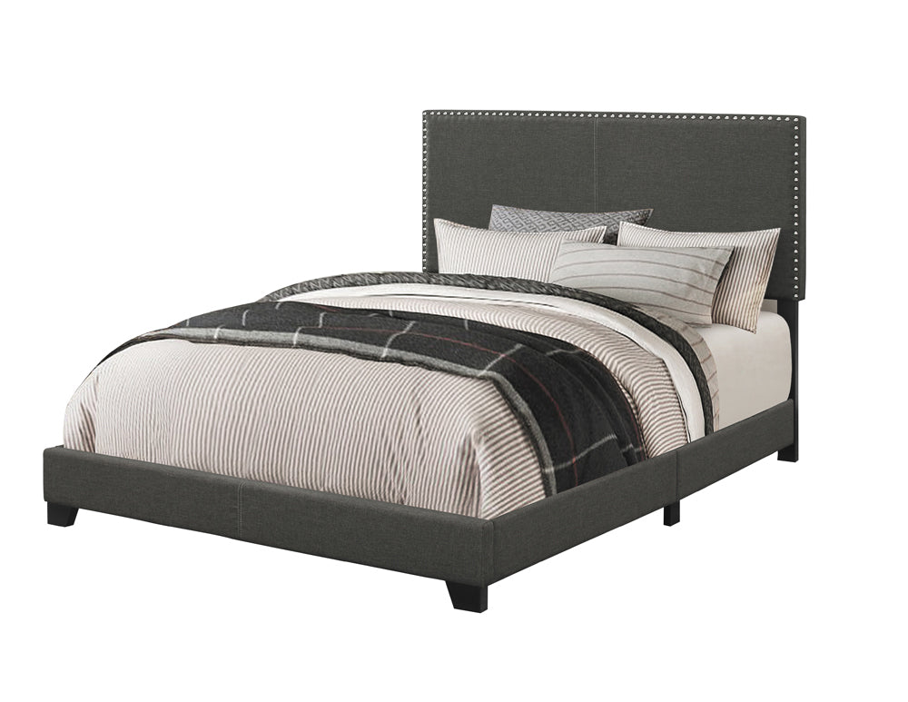 Boyd Upholstered Panel Bed Charcoal — Grey Full