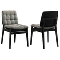 Redbridge Upholstered Side Chair Grey and Black (Set of 2)