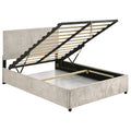Reeves Upholstered Full Lift-Top Storage Platform Bed Beige