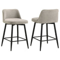 Mellor Fabric Upholstered Swivel Counter Chair Slate Brown (Set of 2)