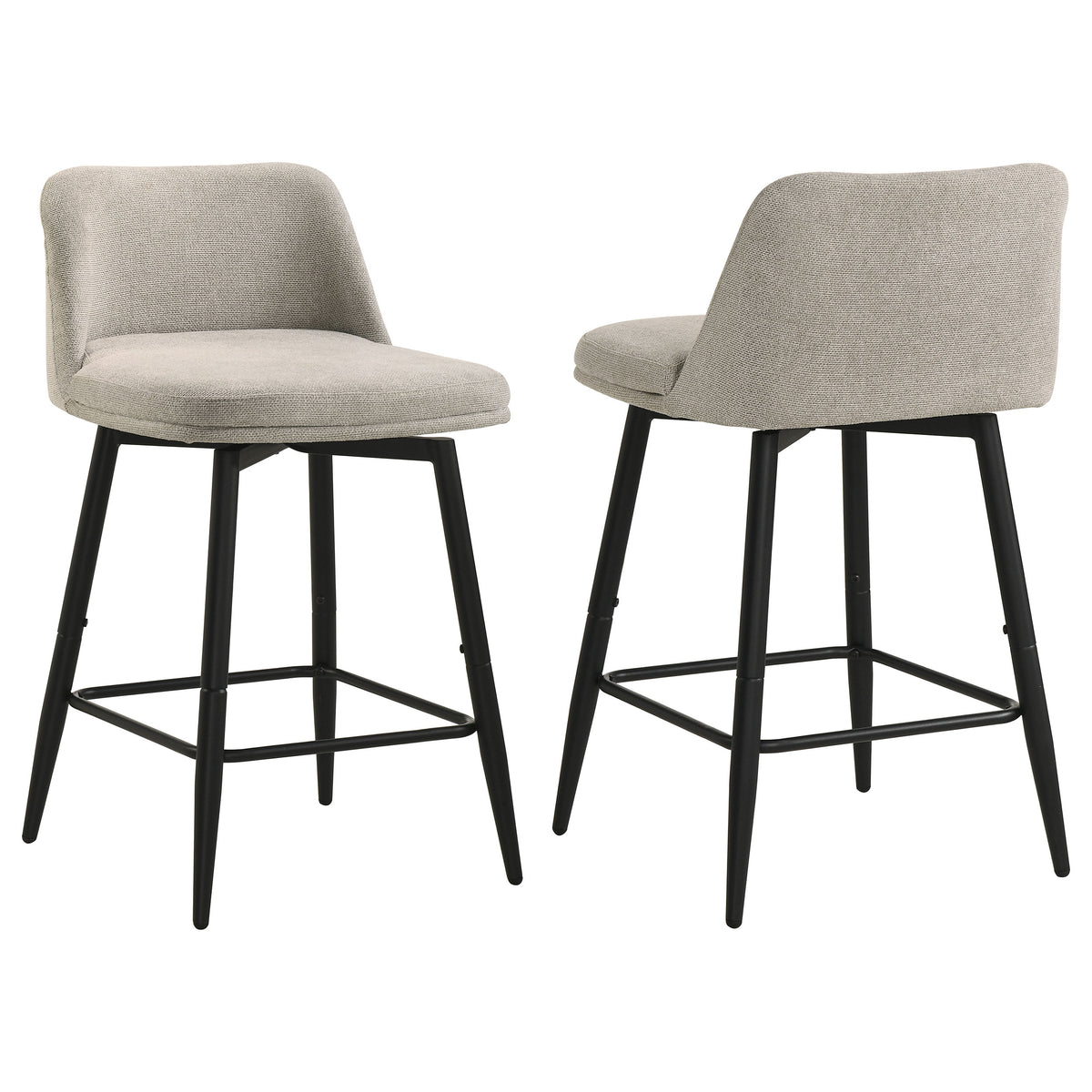 Mellor Fabric Upholstered Swivel Counter Chair Slate Brown (Set of 2)