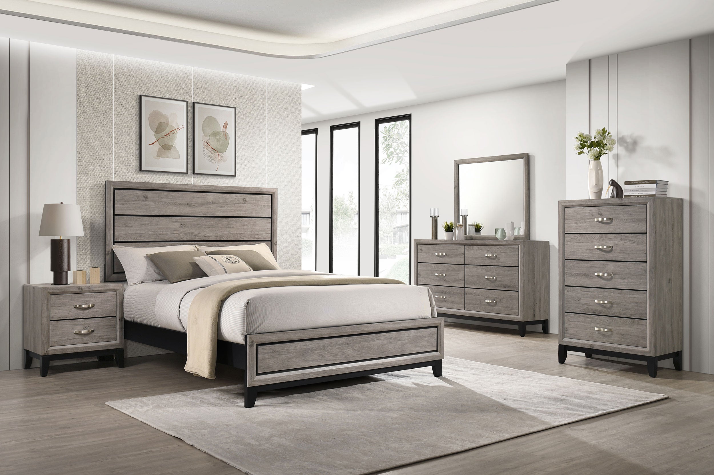 Valen Five-piece Queen Bedroom Set Light Taupe