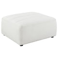 Sunny Square Upholstered Ottoman Ivory Sherpa