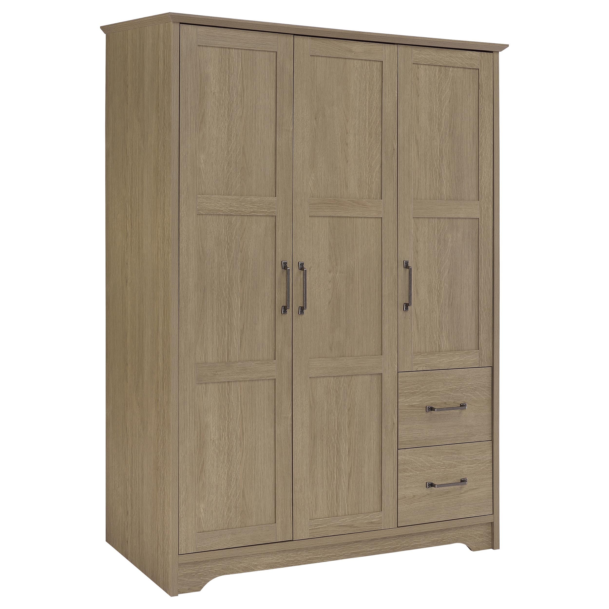 Canova 3-door Bedroom Wardrobe Storage Cabinet Armoire Latte