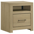 Hendricks 1-drawer Nightstand Bedside Table with Cubby Light Oak