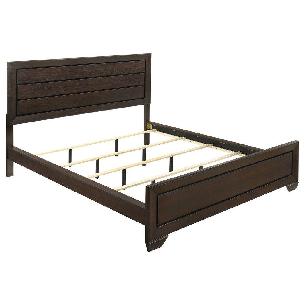 Kauffman Wood Panel Bed Dark Cocoa — Brown California King