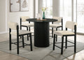 Hamlyn 5-piece Round Wood Counter Height Dining Set Cream and Black