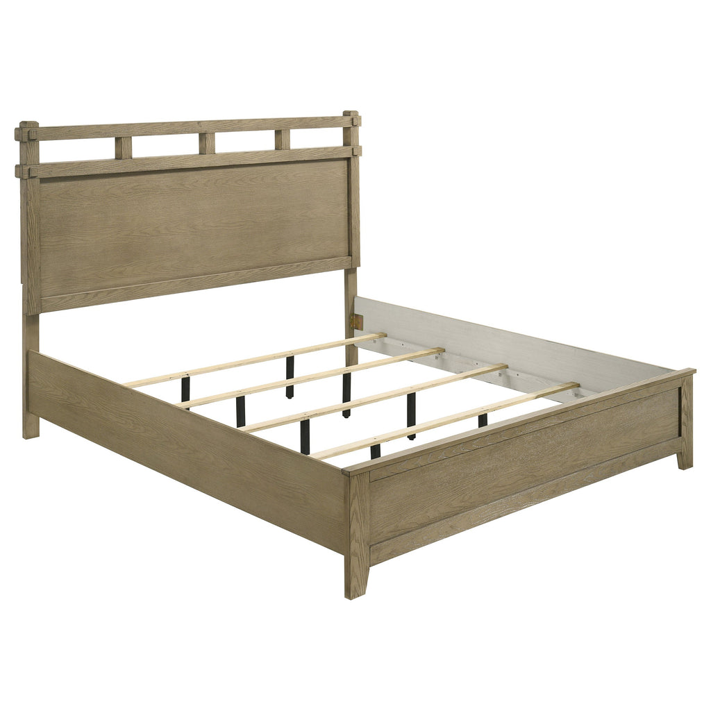 Hazlewood 61-inch Panel Bed Vineyard Oak — Brown King
