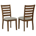 Atwood Wood Dining Side Chair Upholstered Seat Warm Brown