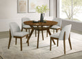 Mueller 5-piece 48-inch Round Dining Set Brown and Beige