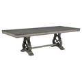 Cresswell 104-inch Double Pedestal Extension Dining Table Weathered Taupe