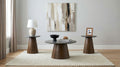 Franklin 3-piece Round Pedestal Coffee Table Set Grey and Dark Brown
