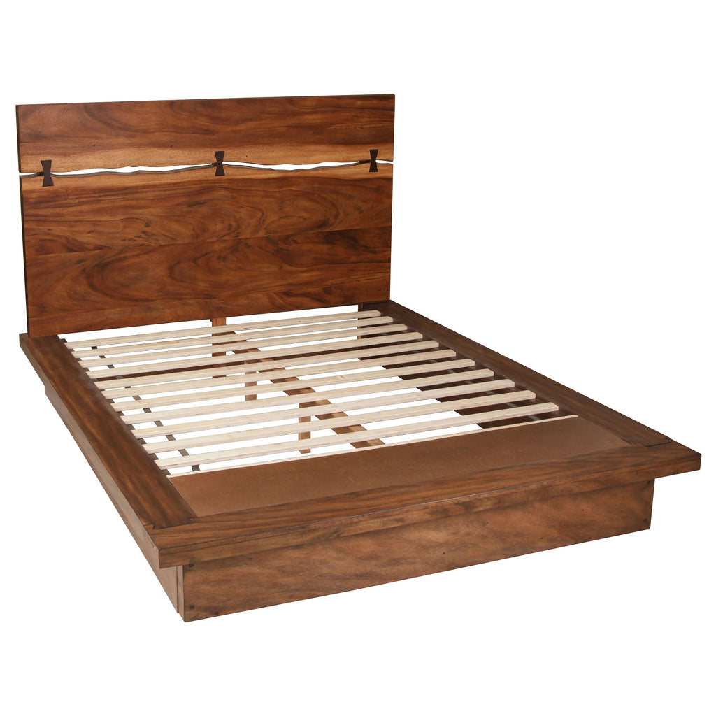 Winslow Wood Panel Bed Smokey Walnut — Brown King