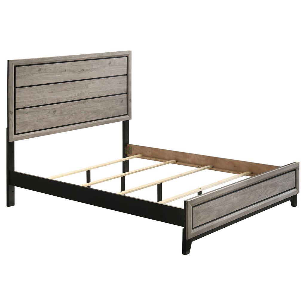 Valen Wood Queen Panel Bed Light Taupe