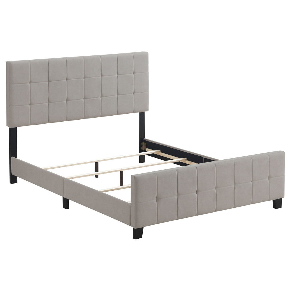 Fairfield Upholstered Panel Bed Beige — Beige Queen