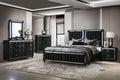 Ravenne 5-piece Velvet Upholstered California King LED Bedroom Set Black