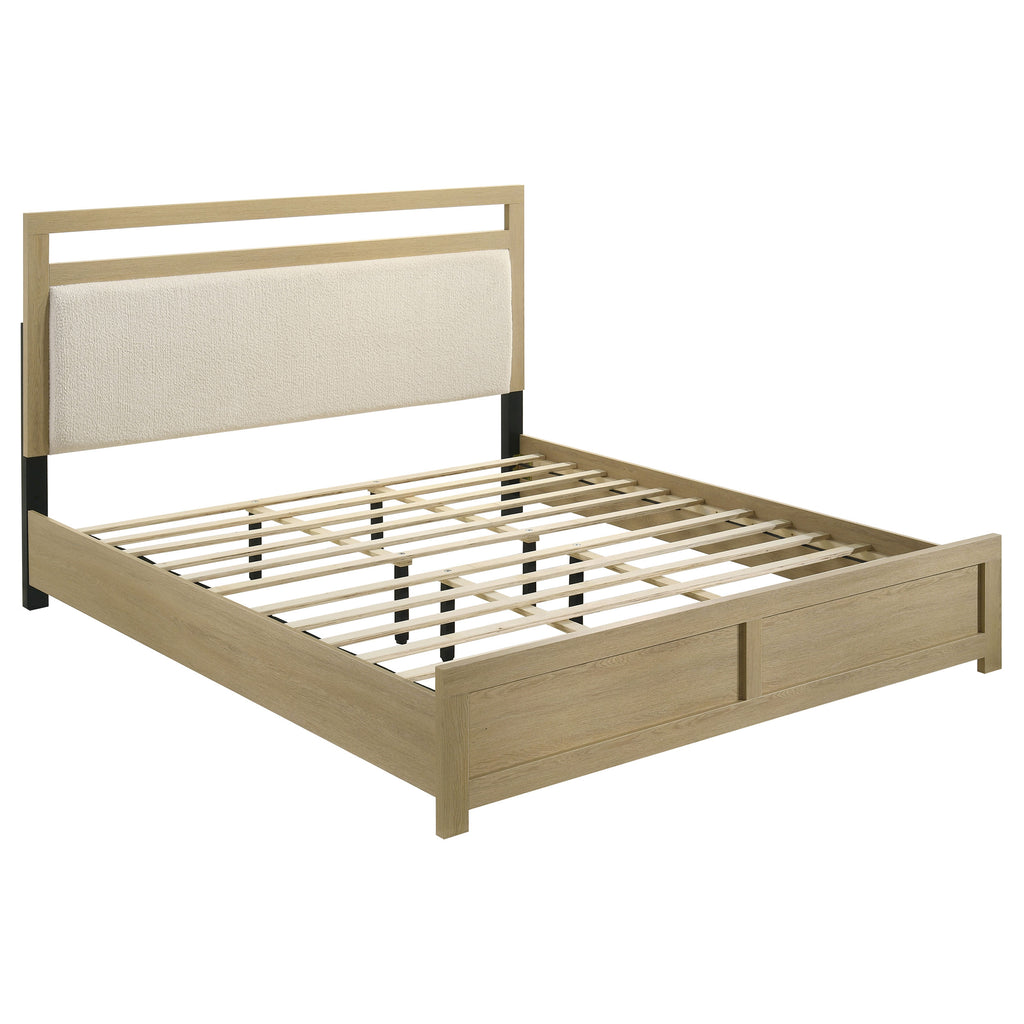 Hendricks California King Panel Headboard Platform Bed Light Oak