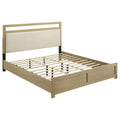 Hendricks California King Panel Headboard Platform Bed Light Oak