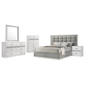 Viana 5-Piece Queen Platform Bedroom Set Grey and White High Gloss