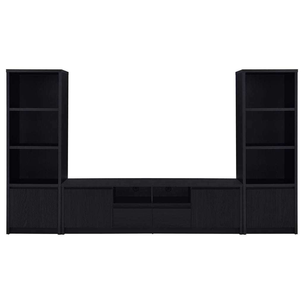 Winfield 3-piece Entertainment Center 78-inch TV Stand Black