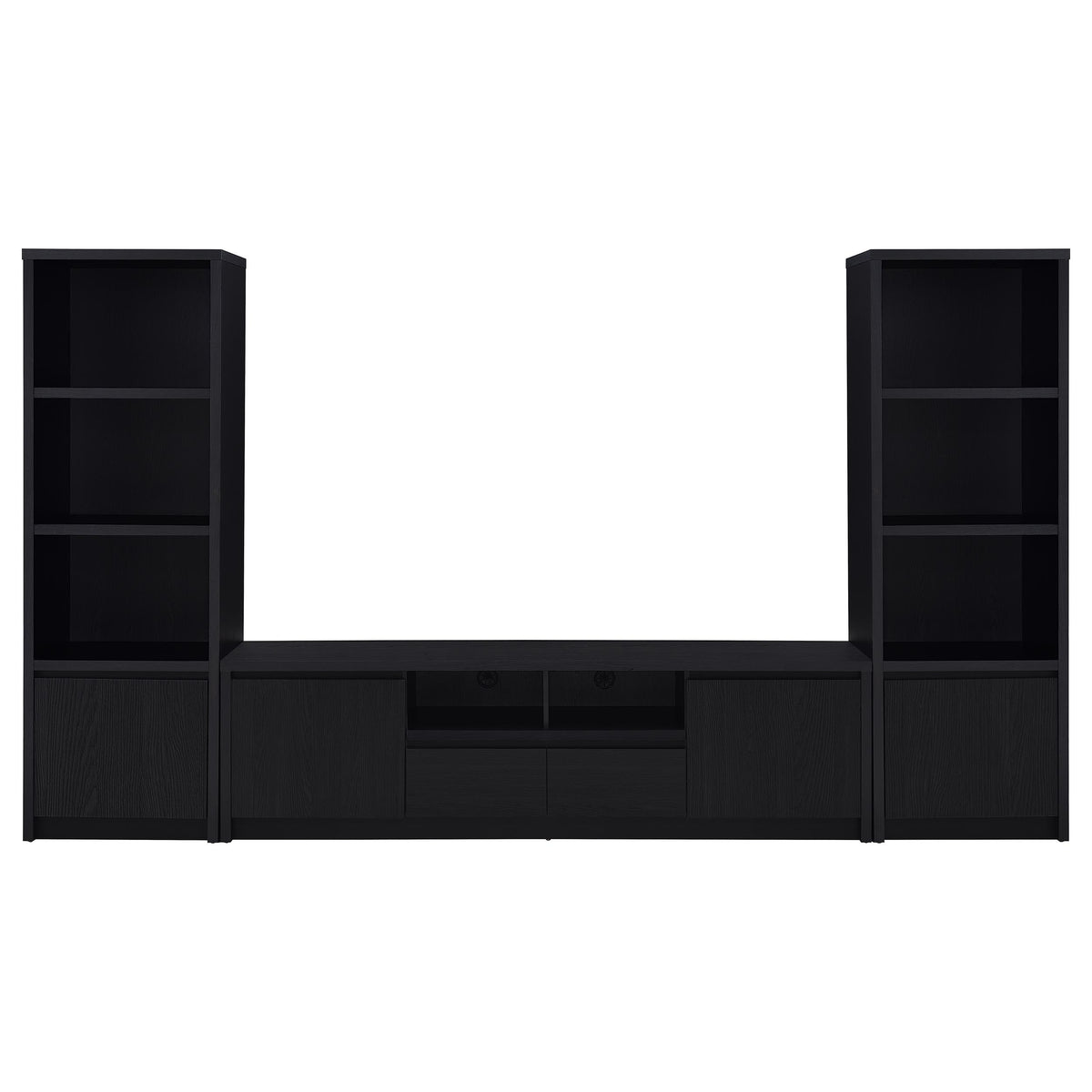 Winfield 3-piece Entertainment Center 78-inch TV Stand Black