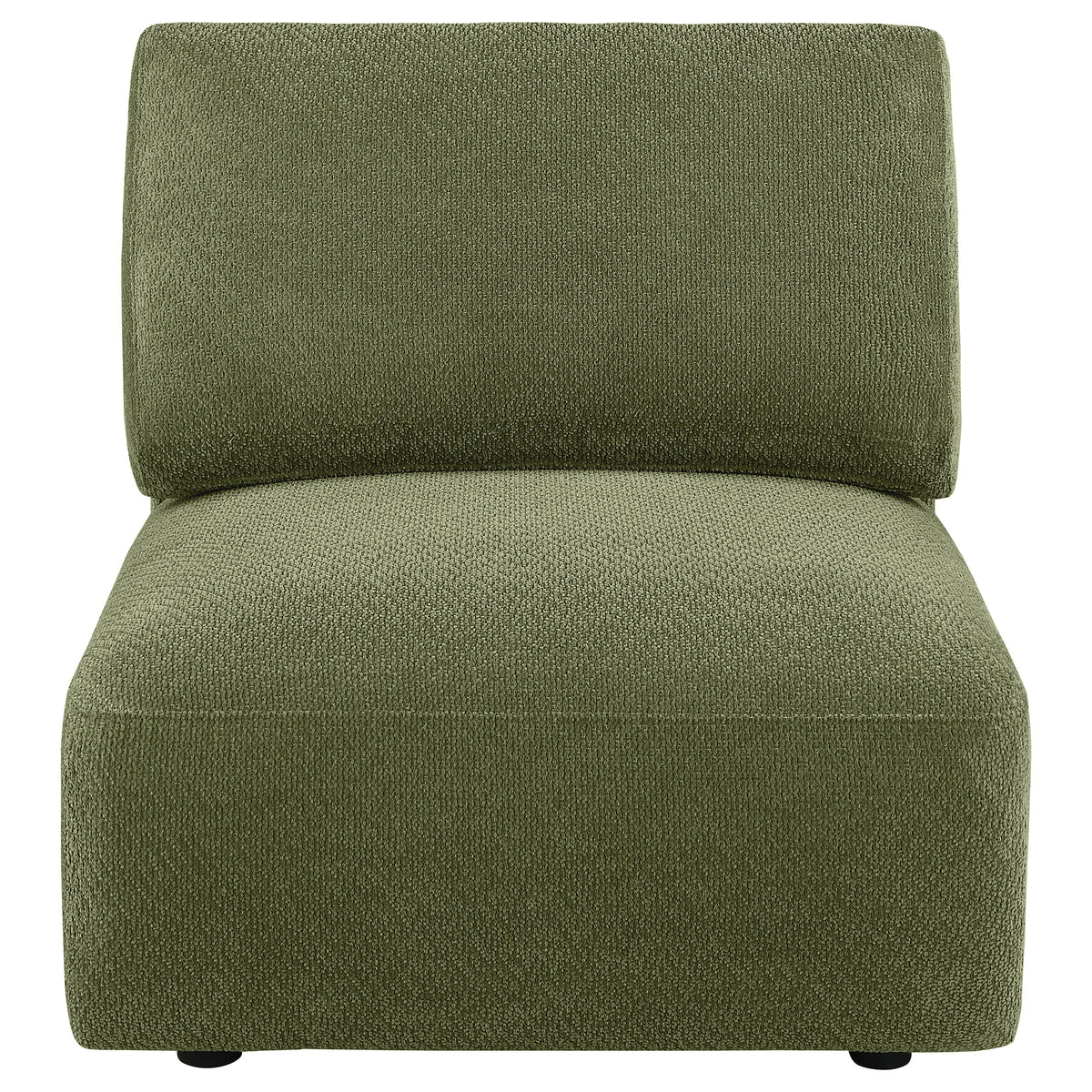 Elysia Fabric Upholstered Modular Armless Chair Green