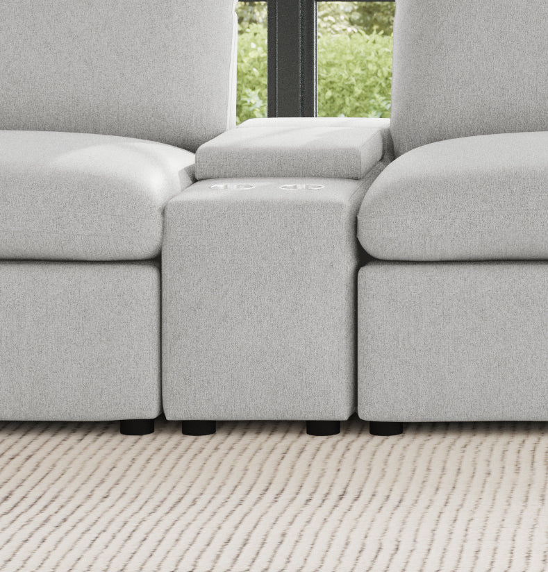 Collins Upholstered Modular Storage Console Grey