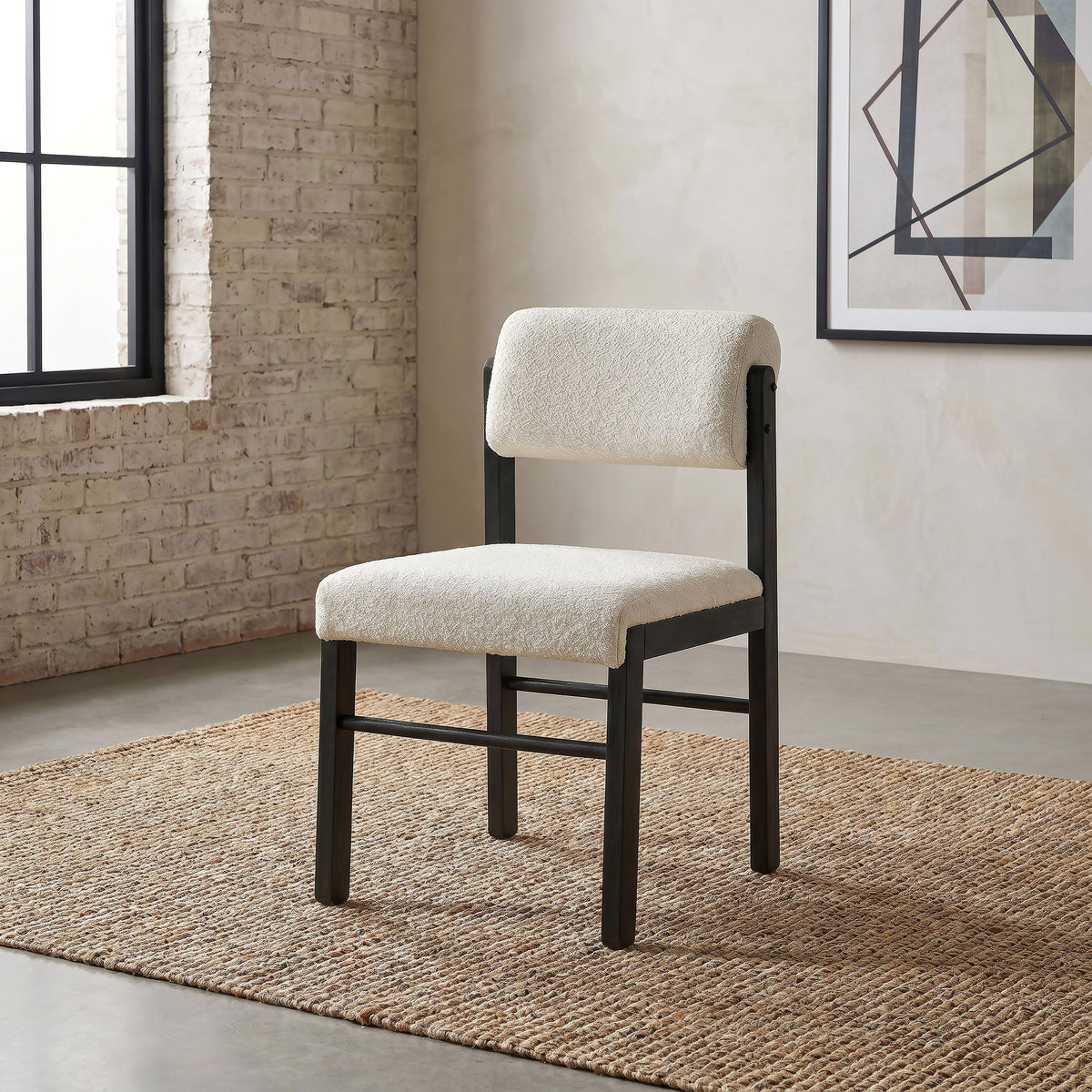 Kehoe Upholstered Dining Side Chair Cream and Black (Set of 2)