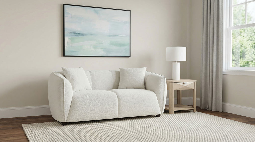 Aleisha Fabric Upholstered Loveseat Sand