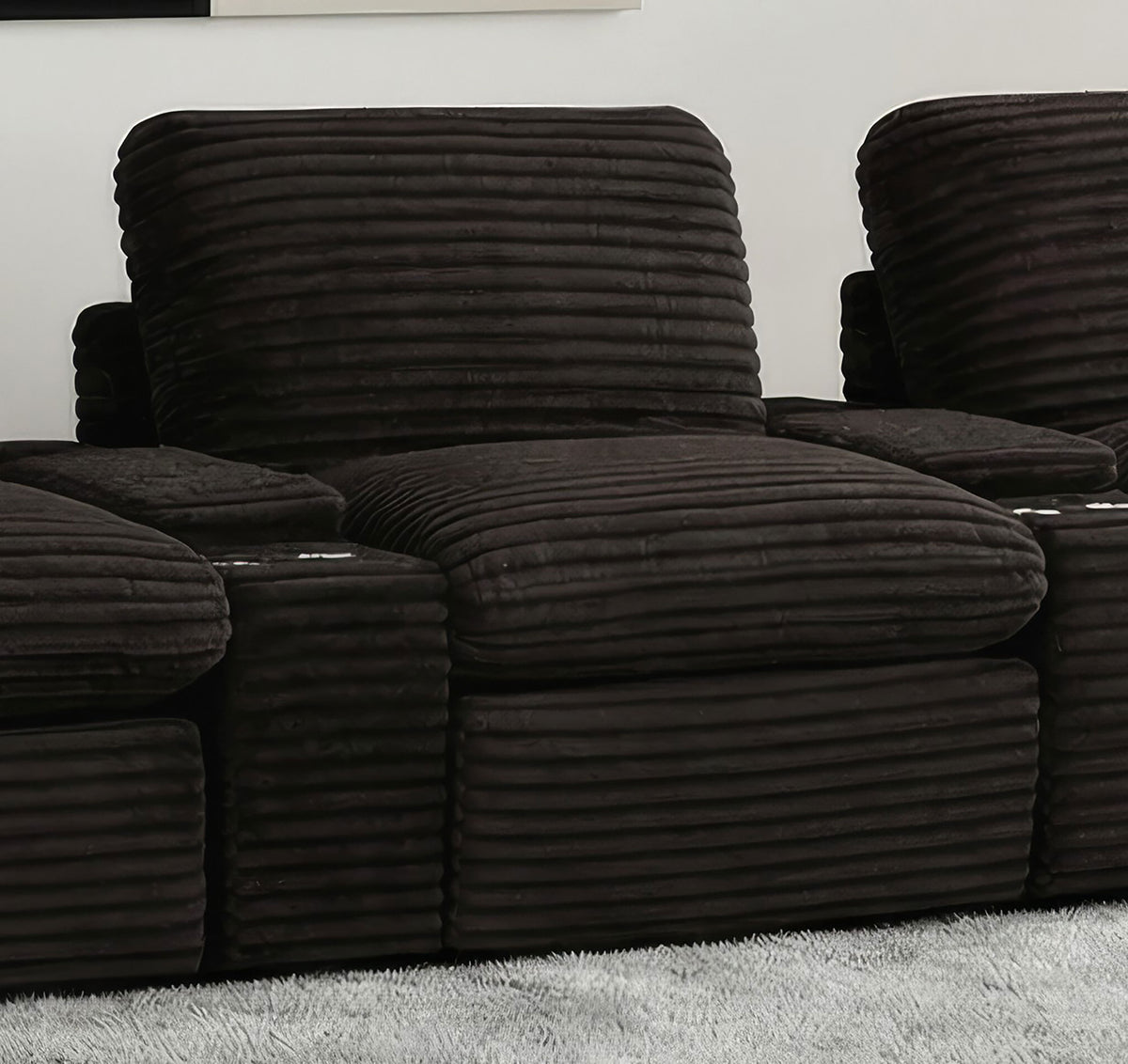 Collins Modular Power Armless Recliner Chocolate Brown