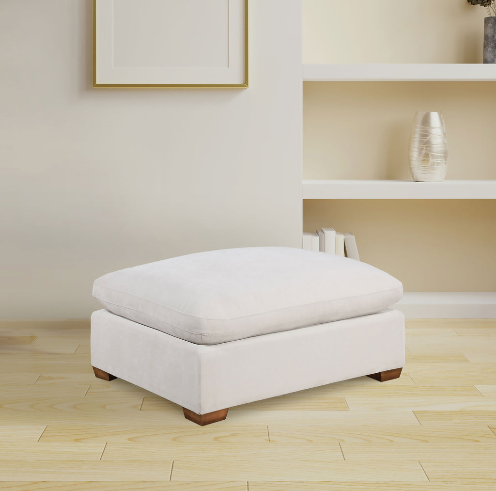 Cloud Lux Rectangular Upholstered Ottoman Sand Beige