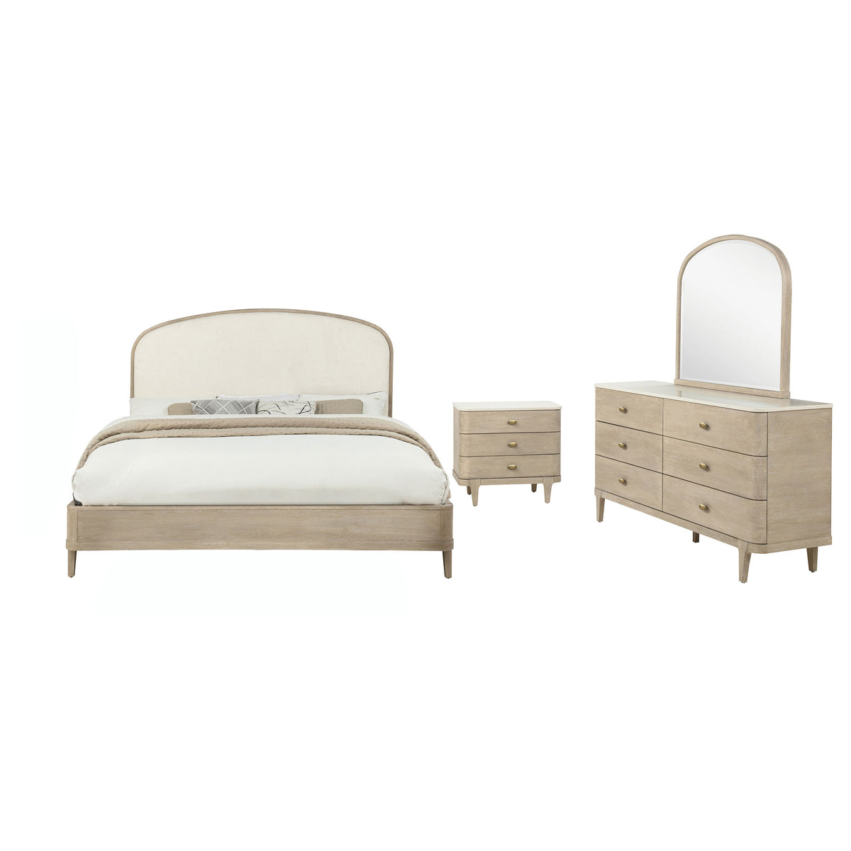 Lucaire 4-piece Eastern King Bedroom Set Sandstone