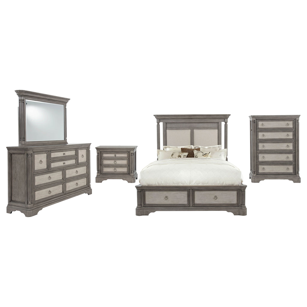 Cresswell 5-piece California King Storage Bedroom Set Taupe